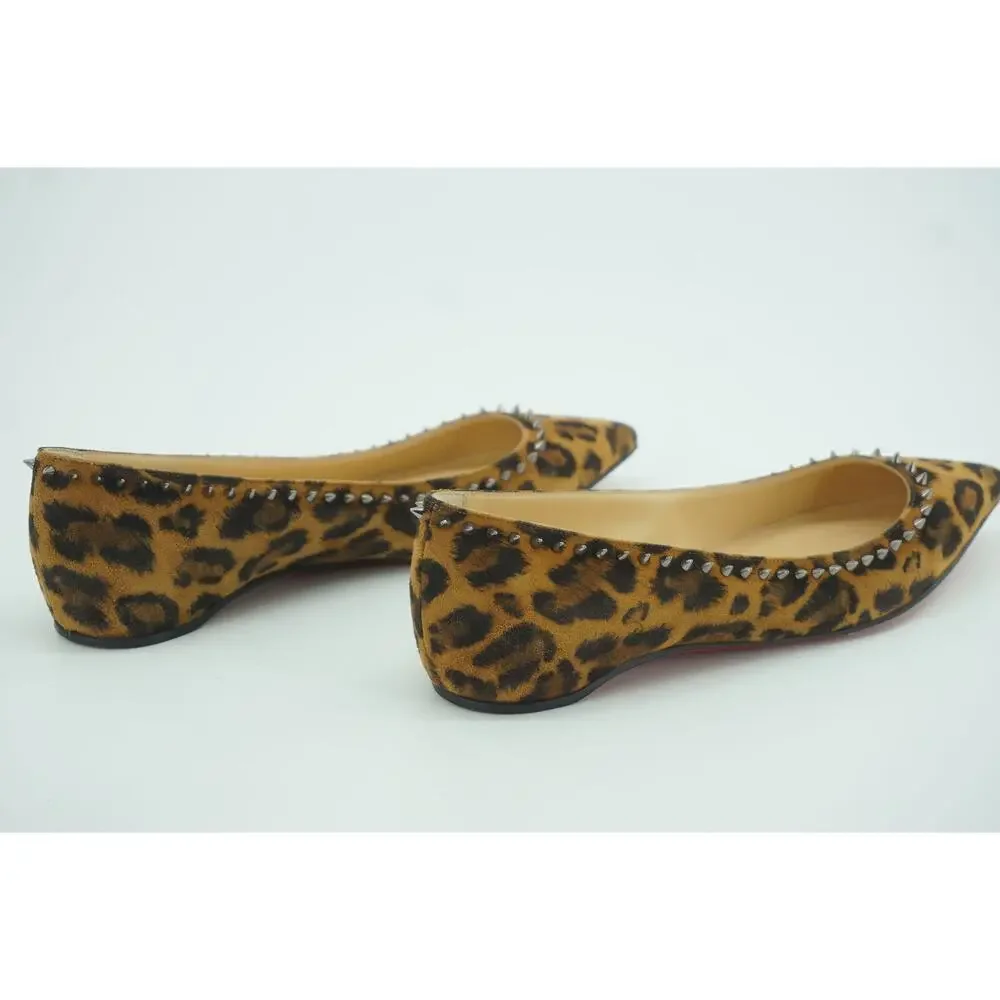 Christian Louboutin Leopard Print Anjalina Pointed Toe Flats
